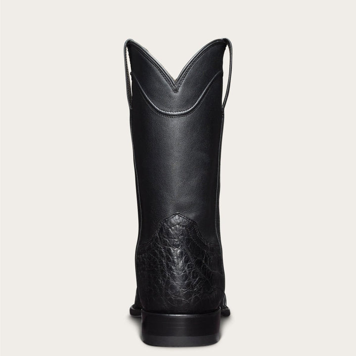 Stivali roper neri da uomo. Punta tonda. Stampa coccodrillo. Comfort autentico per un impeccabile stile western.