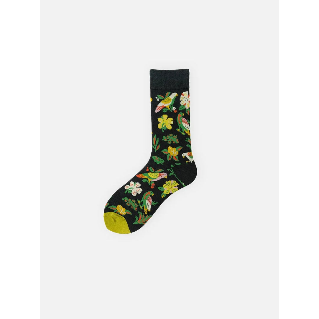 Calze uomo divertenti con design floreale unico, ideale come regalo e accessorio moda.