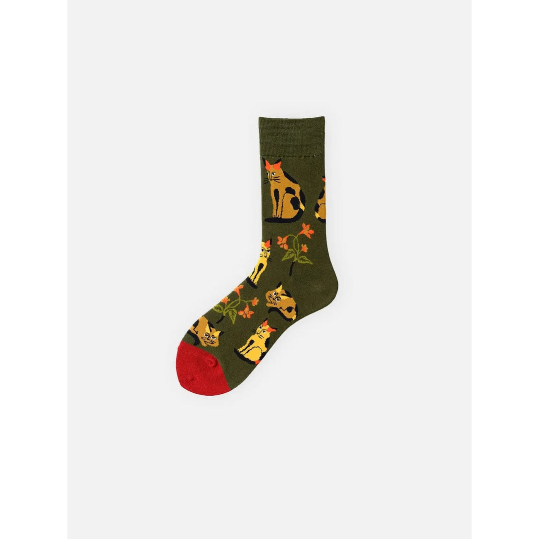 Set di calzini da uomo novità, con fantasie animali colorate. Idea regalo divertente e alla moda, taglia unica.