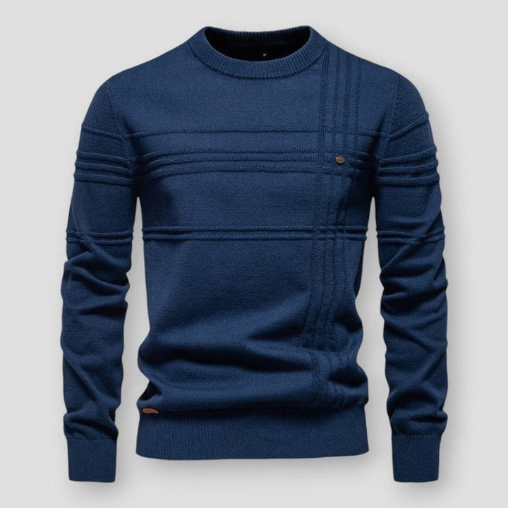Maglione da uomo a girocollo, stile casual con righe testurizzate, per un abbigliamento versatile.