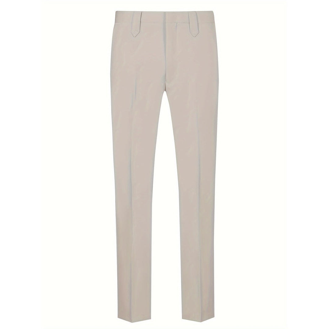 Pantaloni uomo slim fit eleganti, in stile chino beige, comodi e stilosi per business e tempo libero.
