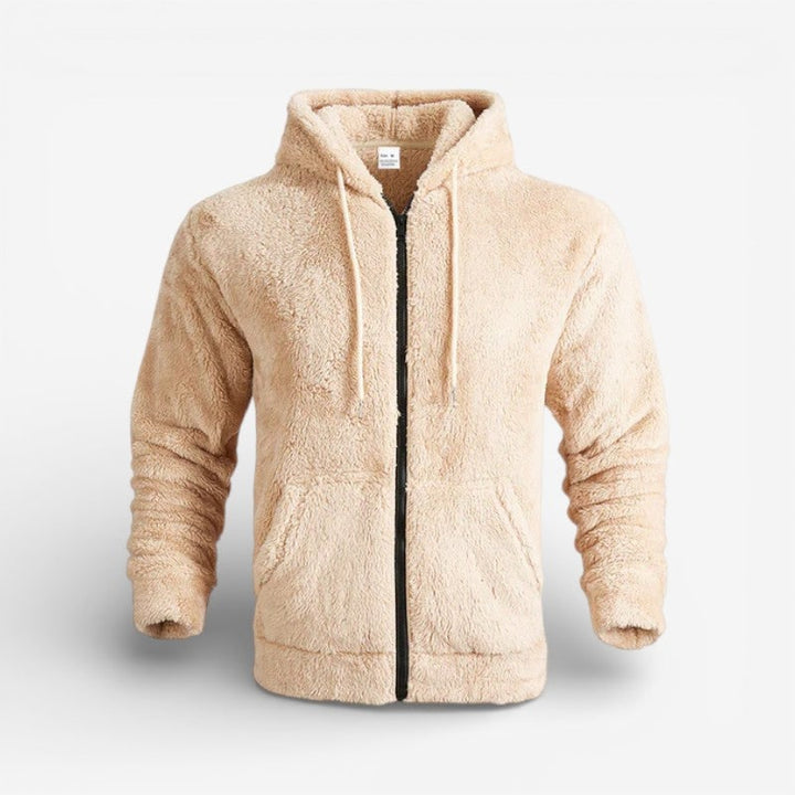 Comoda felpa sportiva da uomo con zip e cappuccio, ideale per l'autunno/inverno.
