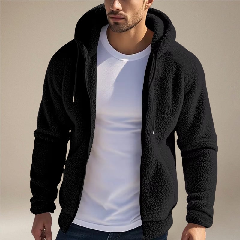 Felpa da uomo comoda con cappuccio e full zip, ideale per il tempo libero.