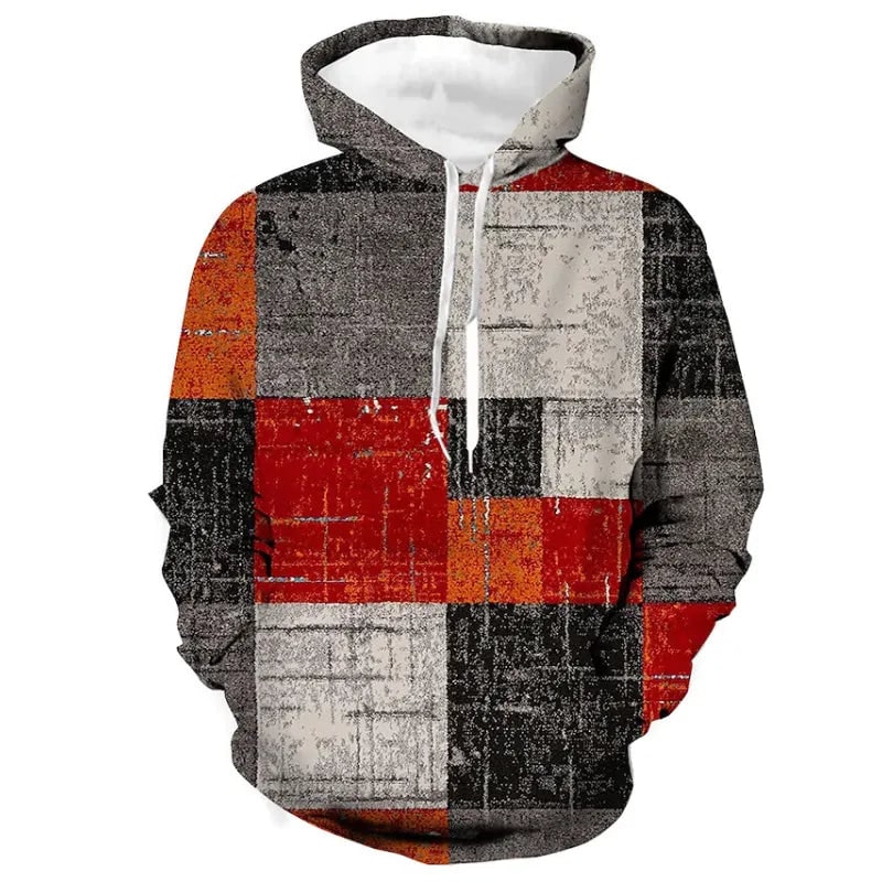 Felpa uomo con cappuccio, tasca a marsupio e grafica accattivante. Perfetta per un look streetwear audace e di tendenza.