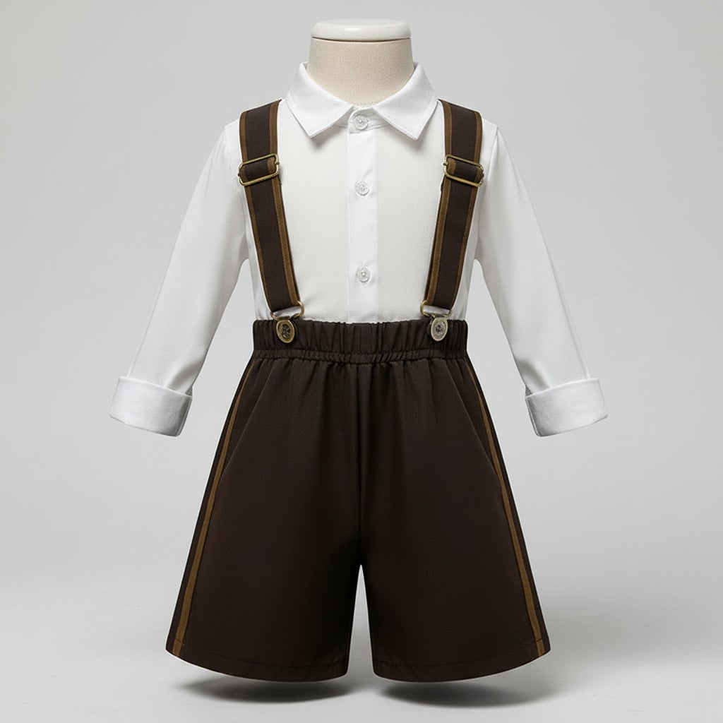 Autentico costume Lederhosen da uomo per Oktoberfest, shorts bavaresi tradizionali per feste e travestimenti.