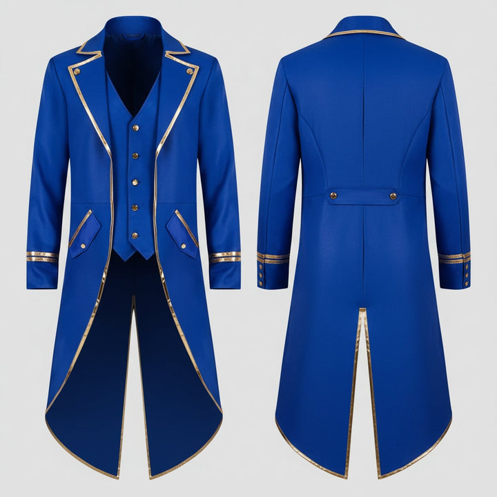 Giacca elegante da uomo in stile vittoriano, con taglio tailcoat gotico, adatta per feste e mascherate.