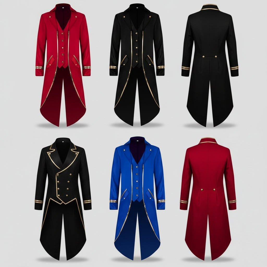 Frac da uomo versatile, stile gotico vittoriano, per eventi cosplay, Halloween o feste eleganti.