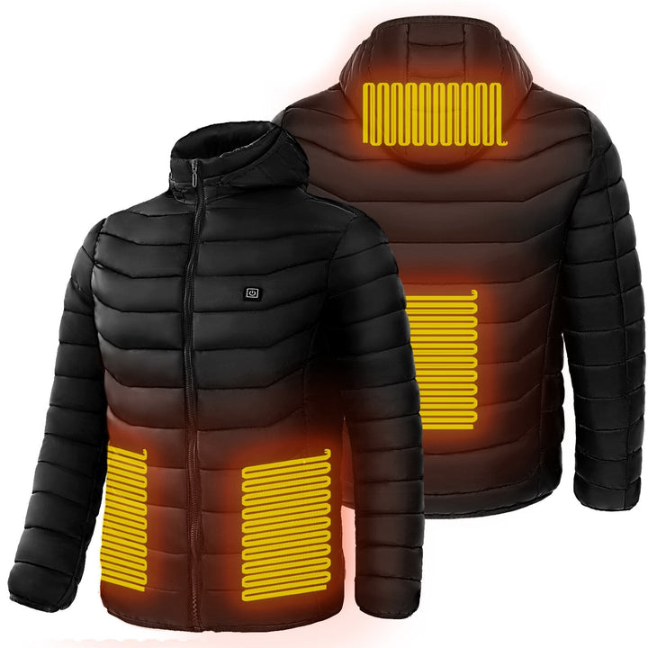 Giacca invernale riscaldata uomo, comoda e antivento, perfetta contro il freddo.