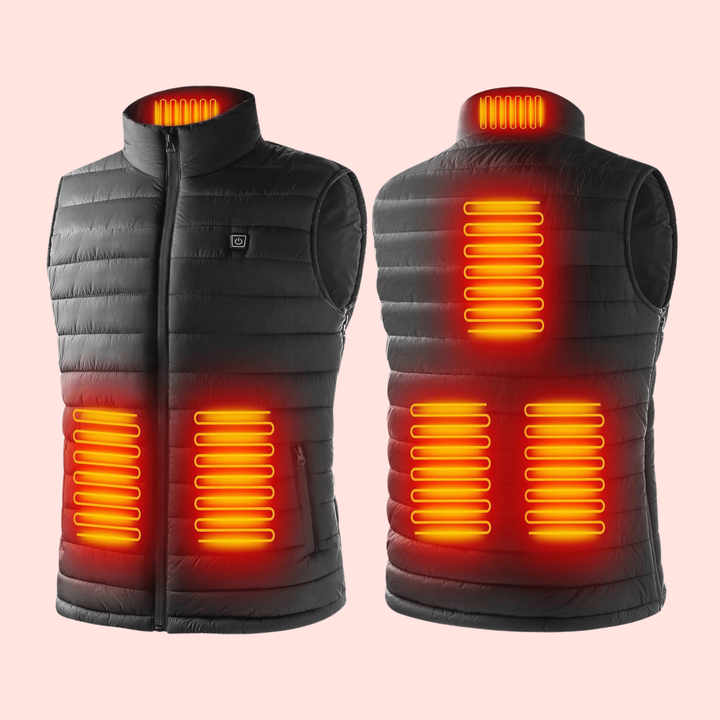 Abbigliamento riscaldato uomo per outdoor, offre calore invernale per escursioni e campeggio.