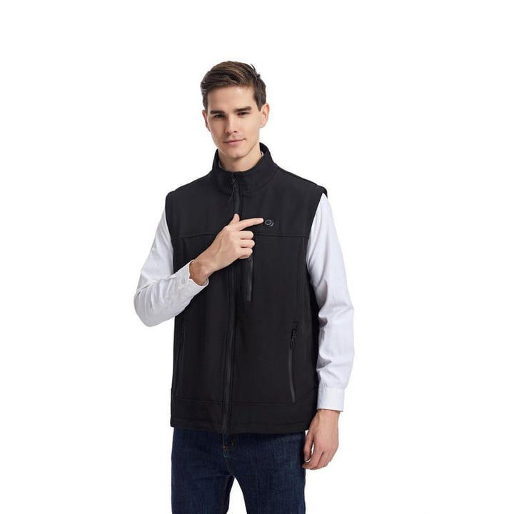 Gilet riscaldato uomo con calore USB regolabile, comfort antinverno per l'outdoor.