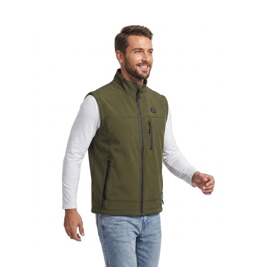 Gilet riscaldato uomo antinverno, calore USB ricaricabile per escursioni e outdoor.