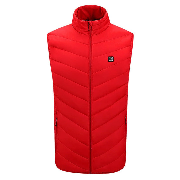 Gilet riscaldato uomo nero, design senza maniche, fornisce calore istantaneo tramite USB per l'inverno.