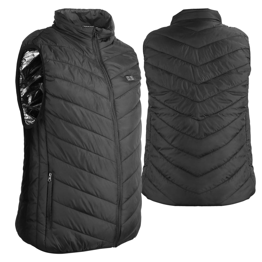 Giacca/gilet riscaldato uomo, USB ricaricabile, colletto rialzato. Perfetto per outdoor, sport invernali, casual.