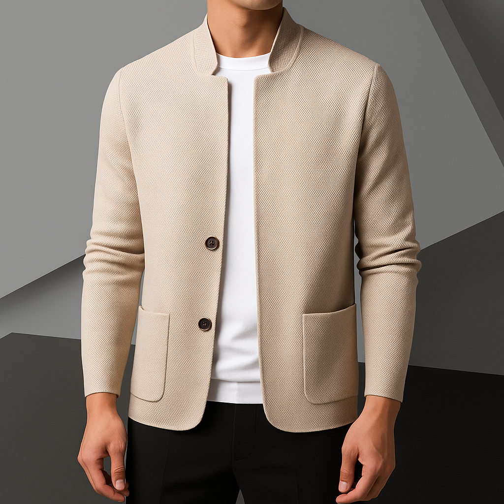Stile uomo: cardigan a bottoni con collo alto, una giacca maglia casual ed elegante per il tuo guardaroba.