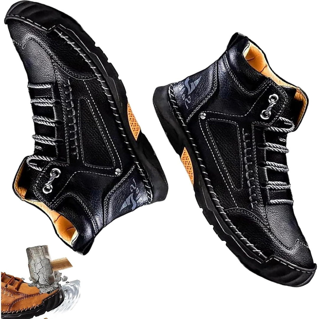 Stivali alla caviglia da uomo casual impermeabili con cuciture a contrasto, ideali per stile urbano e comfort.