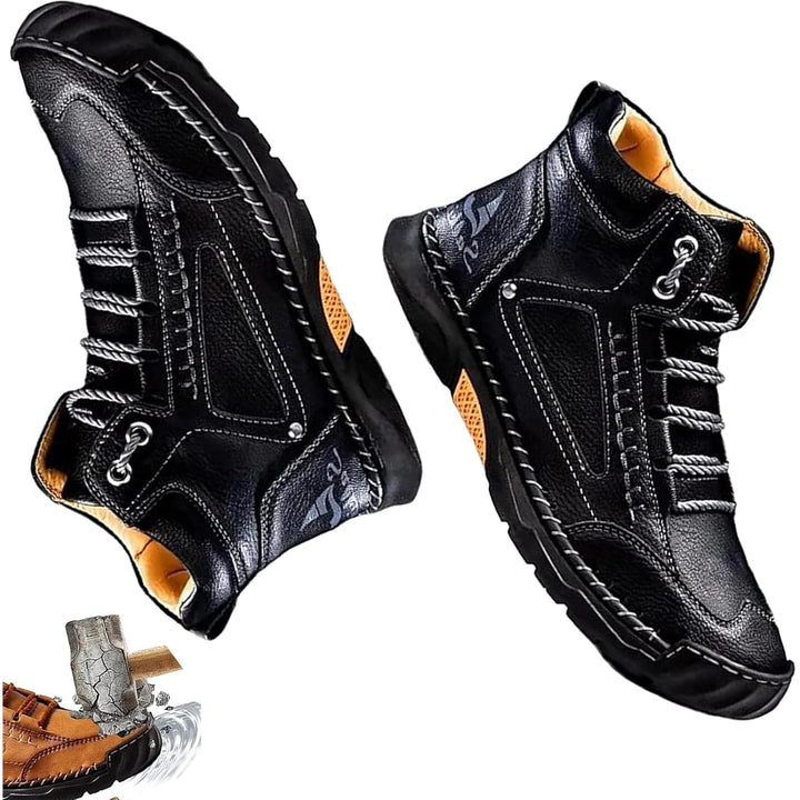Stivali alla caviglia da uomo casual impermeabili con cuciture a contrasto, ideali per stile urbano e comfort.