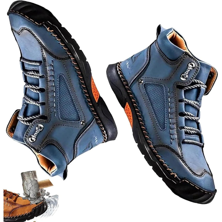 Moda uomo: stivali alla caviglia casual, impermeabili con cuciture a contrasto. Perfetti per un look urbano e comodo.