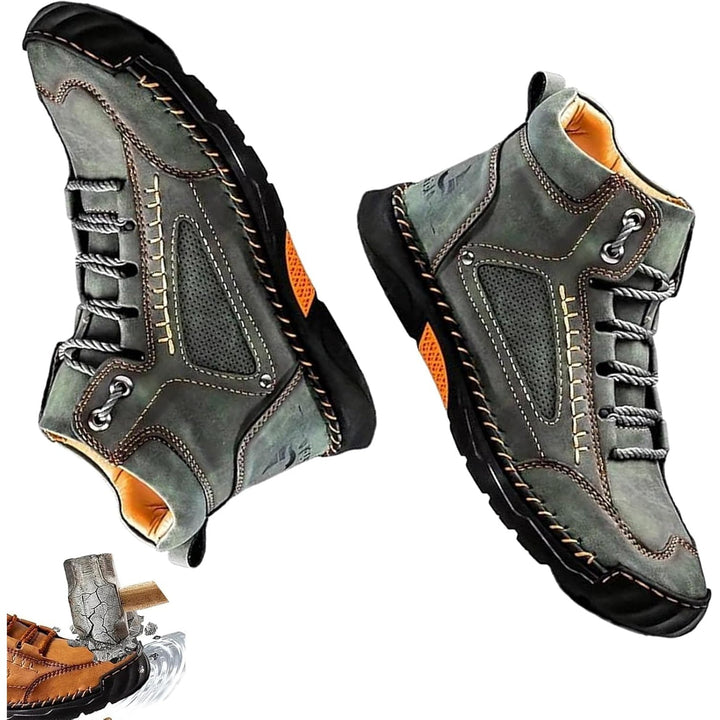 Stivali uomo resistenti e impermeabili, con cuciture a contrasto, ideali per la vita quotidiana e l'outdoor.