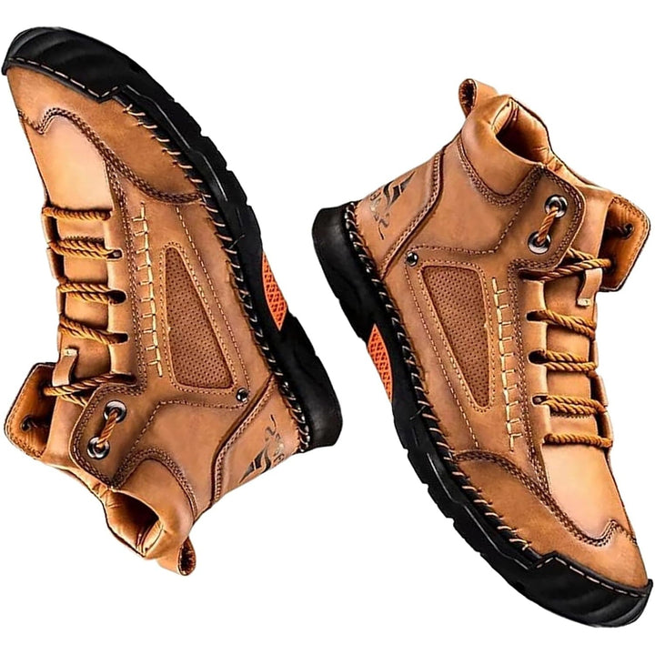 Stivali uomo casual impermeabili, perfetti per passeggiate ed escursioni, con dettagli a cuciture a contrasto.