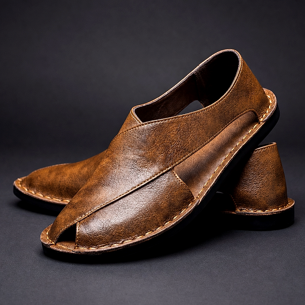 Sandali slip-on Peshawari da uomo, stile casual ed elegante, perfetti per l'estate.