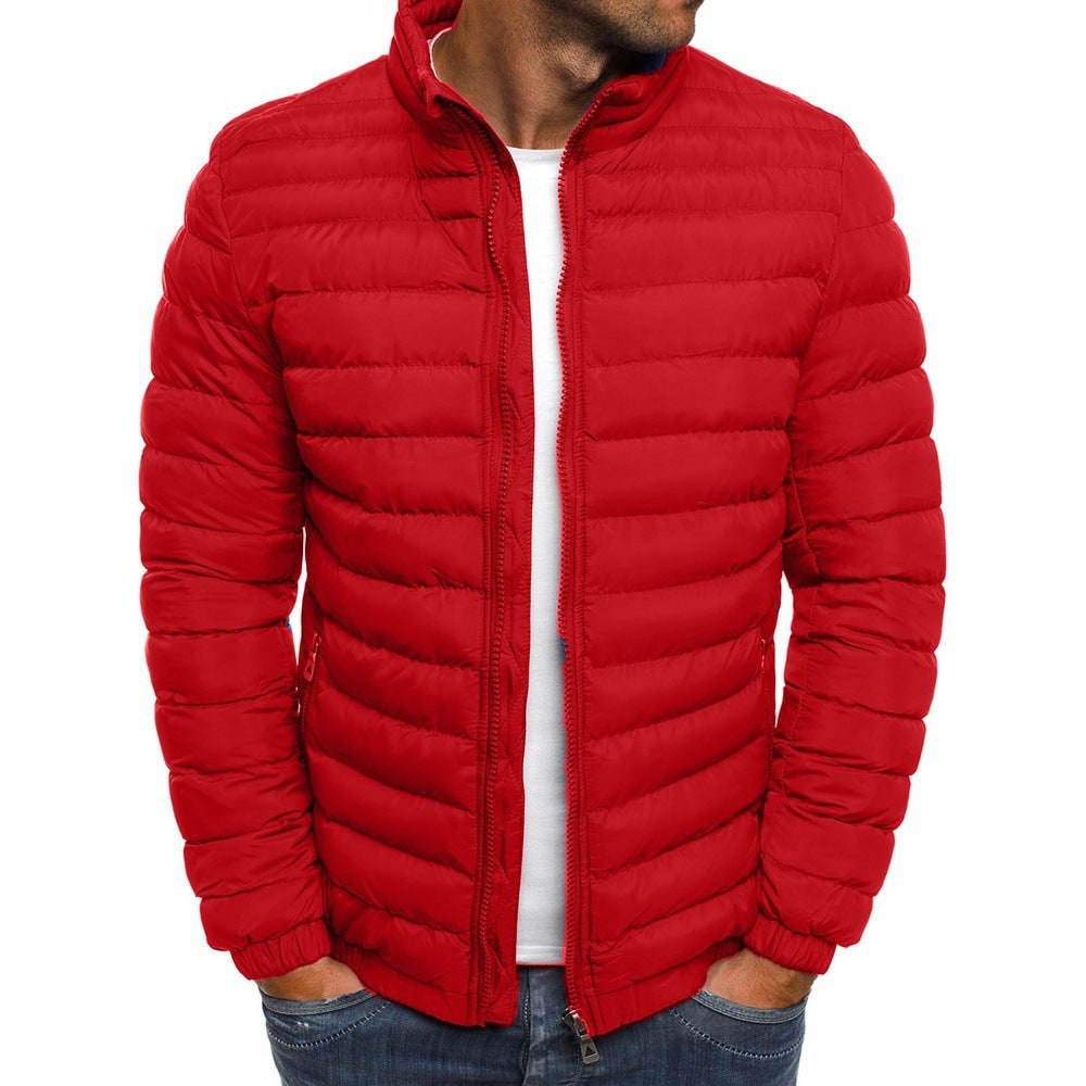 Giacca uomo trapuntata elegante e casual, piumino leggero con collo alto, un capospalla di moda.