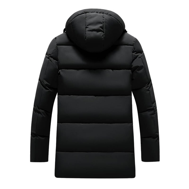 Giubbotto puffer invernale da uomo, trapuntato e caldo, con cappuccio per protezione dal freddo.