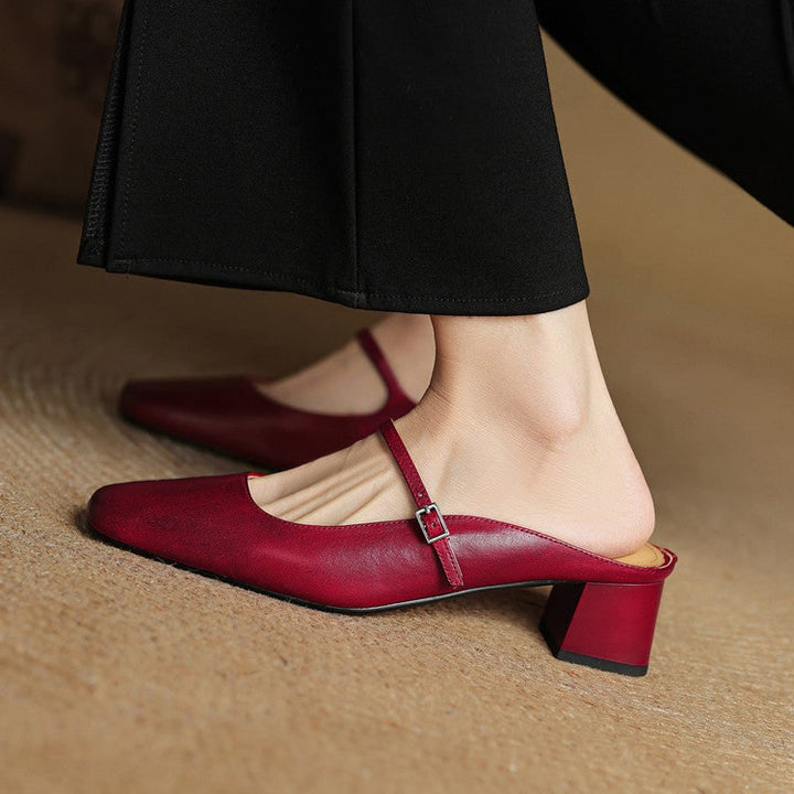 Mary Jane uomo nere, stile classico, con tacco grosso e punta quadrata per comfort quotidiano.