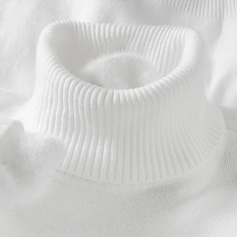 Maglione dolcevita casual da uomo slim fit, caldo e felpato. Ideale per autunno e inverno.