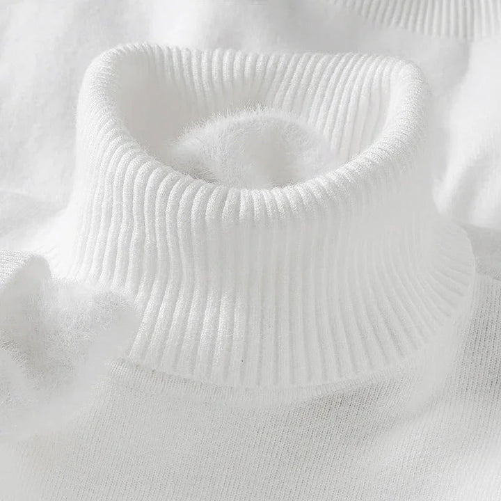 Maglione dolcevita casual da uomo slim fit, caldo e felpato. Ideale per autunno e inverno.