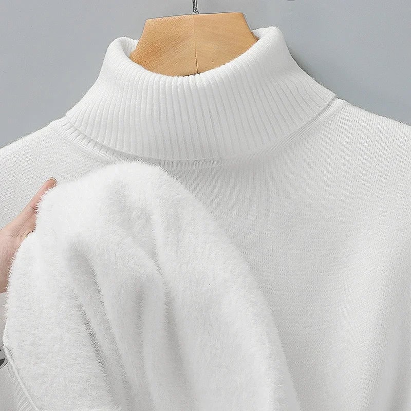 Maglione dolcevita uomo slim fit con interno felpato, confortevole e di tendenza per l'inverno.