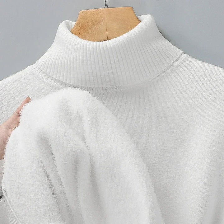 Maglione dolcevita uomo slim fit con interno felpato, confortevole e di tendenza per l'inverno.