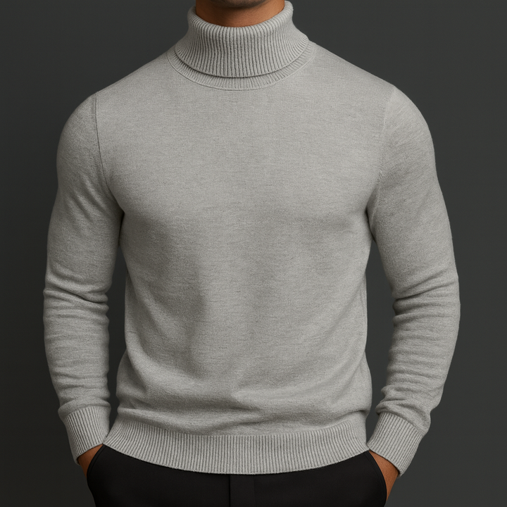 Maglione dolcevita uomo slim fit, interno felpato. Stile elegante e casual per autunno/inverno.