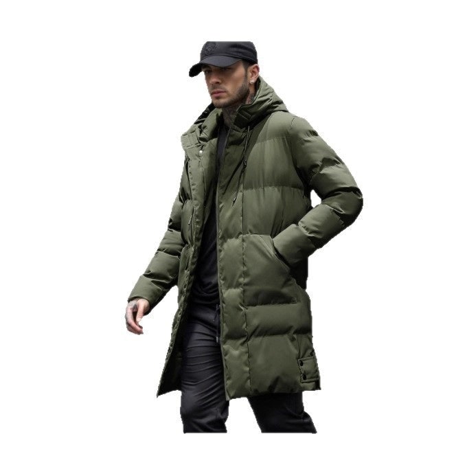 Capospalla maschile, piumino uomo con cappuccio, outwear resistente per affrontare il freddo.
