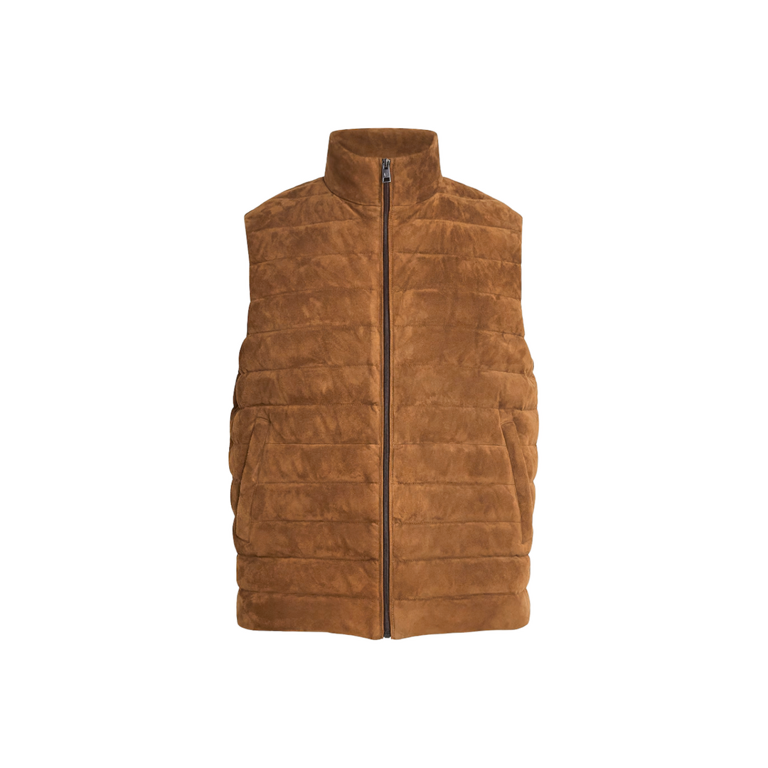 Gilet da uomo elegante con collo alto, perfetto per un look urbano casual chic e versatile in ogni stagione.