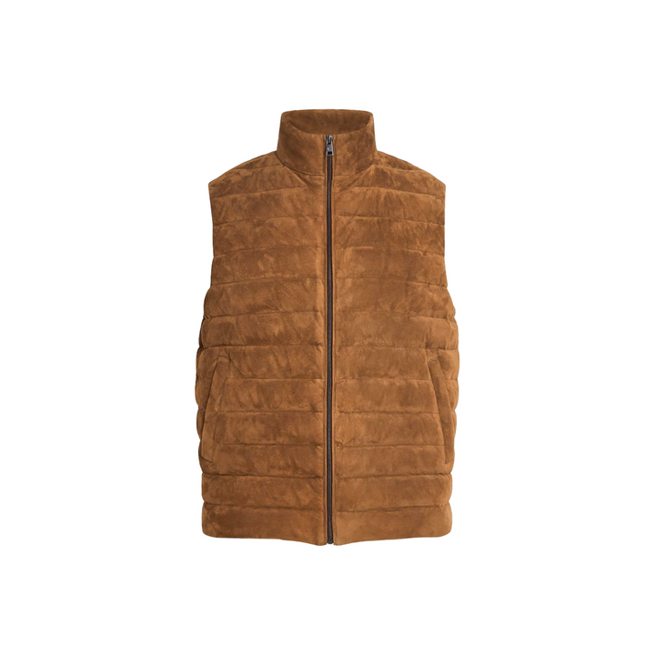 Gilet da uomo elegante con collo alto, perfetto per un look urbano casual chic e versatile in ogni stagione.