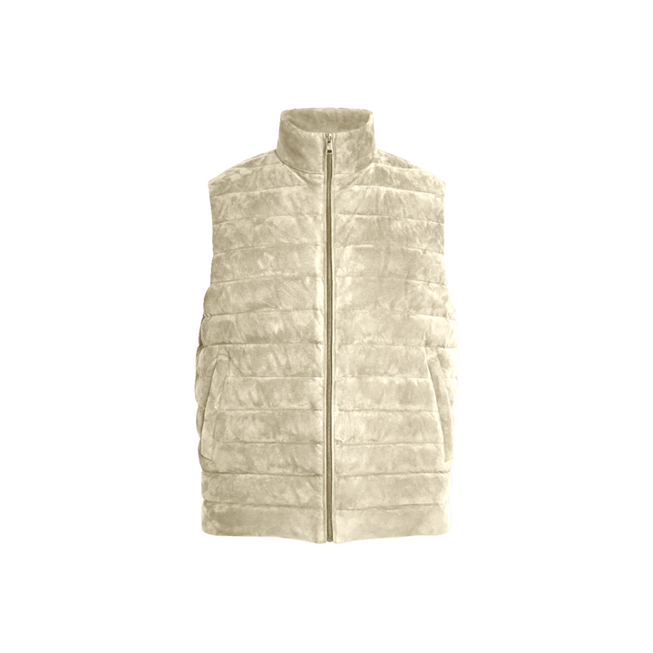 Gilet da uomo versatile con collo alto, perfetto per look urbani moderni e abbigliamento casual chic.