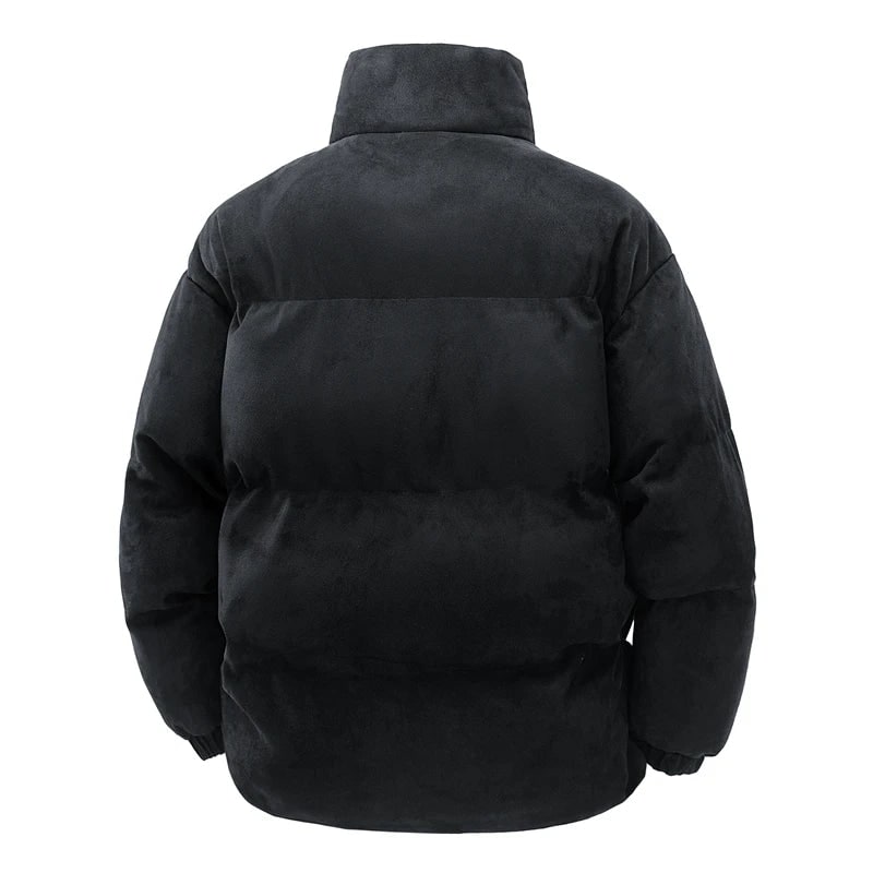 Giacca puffer maschile con collo alto, design elegante e confortevole per l'abbigliamento invernale.