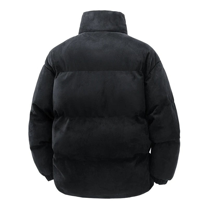 Giacca puffer maschile con collo alto, design elegante e confortevole per l'abbigliamento invernale.