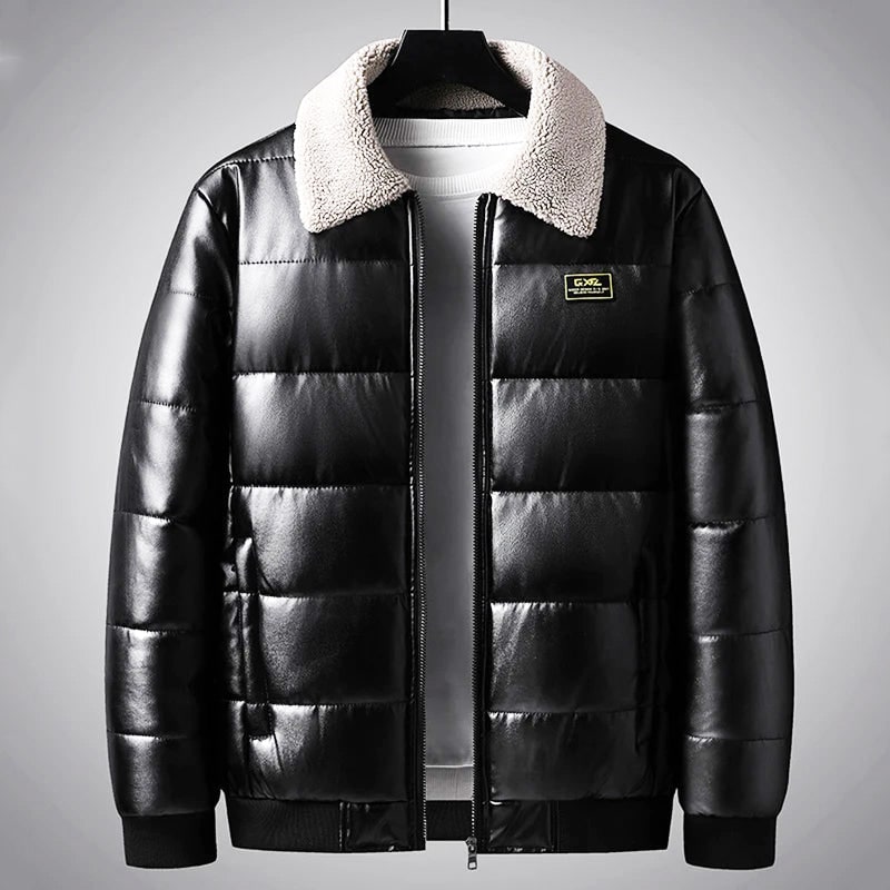 Giacca invernale da uomo calda ed elegante con colletto, perfetta per protezione dal freddo e stile casual.