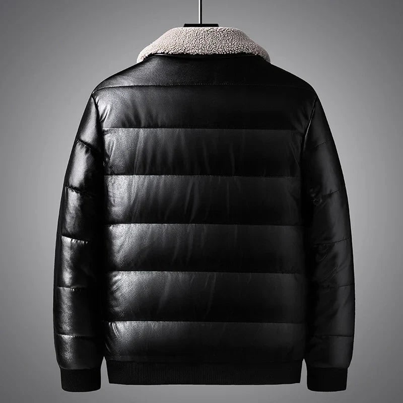 Capospalla uomo invernale, giacca calda e confortevole con colletto per un look elegante e protezione dal freddo.