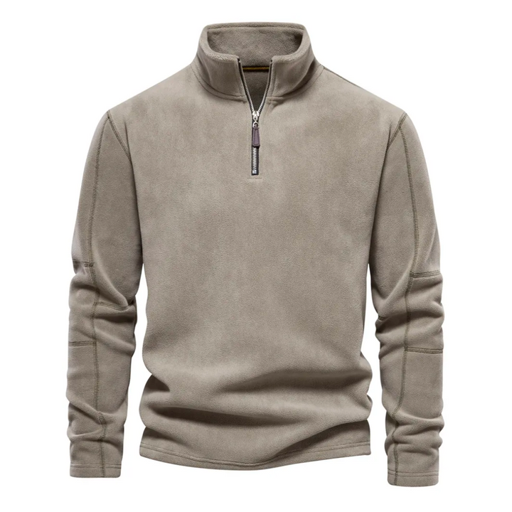Felpa uomo quarter zip con collo alto, ideale per abbigliamento casual e stile quotidiano, comfort e versatilità.