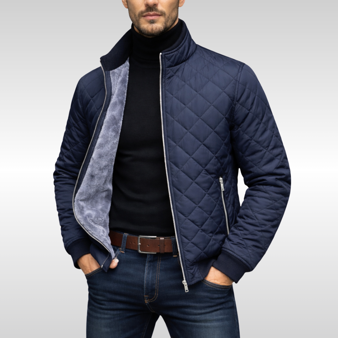 Giacca bomber uomo versatile, ideale per un look casual o elegante. Capospalla trapuntato, autunno/inverno.