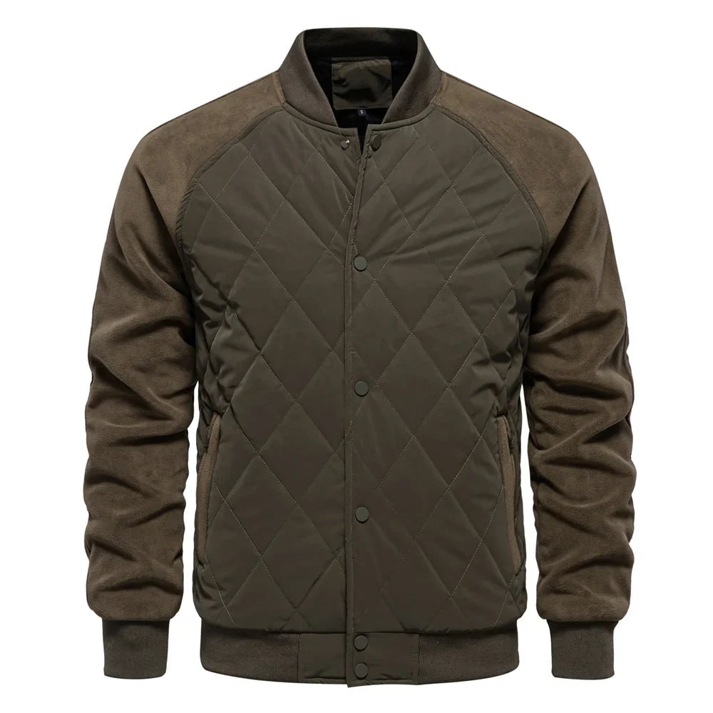 Giubbotto bomber trapuntato da uomo, casual e versatile, con maniche in pile per il look di ogni giorno.