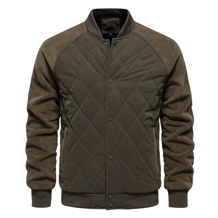 Giubbotto bomber trapuntato da uomo, casual e versatile, con maniche in pile per il look di ogni giorno.