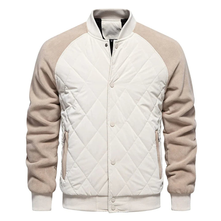 Giubbotto moda uomo: bomber trapuntato con maniche raglan in pile, per un outfit moderno e sportivo.