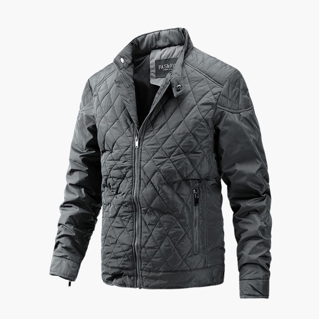 Giacca da uomo trapuntata, collo alto per protezione e stile. Un capo elegante e moderno per la moda uomo.