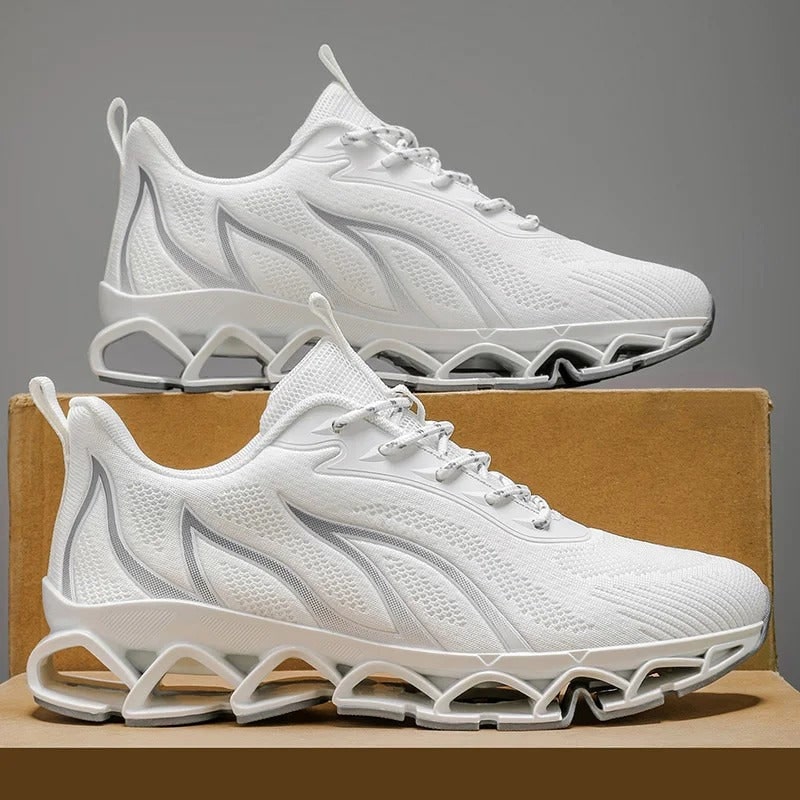 Calzature uomo traspiranti, perfette per corsa e allenamento, offrono comfort e leggerezza per ogni passo.
