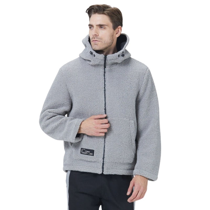 Giacca con cappuccio e zip per uomo, comoda e calda. Ideale per uno stile casual e rilassato in autunno/inverno.