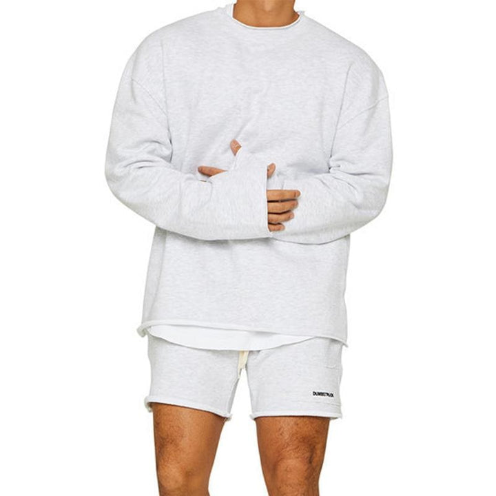 Felpa oversize da uomo con laccio, parte del completo lounge morbido e casual per un comfort totale.