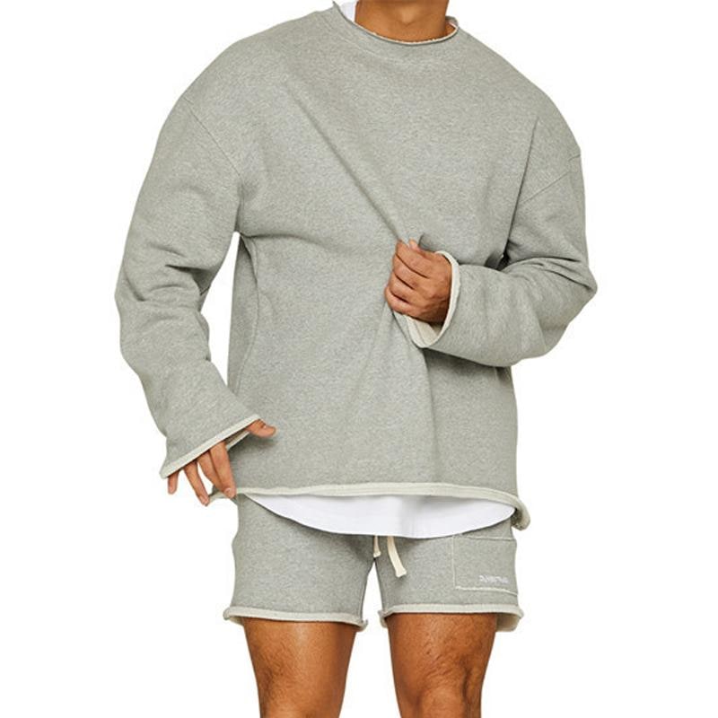 Morbido completo lounge uomo in tessuto premium, set oversize ideale per abbigliamento casa e relax.